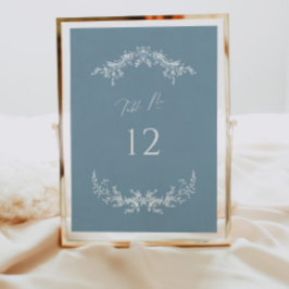 Dusty Blue Cottage Trouwtafel Nummer Kaart Teken