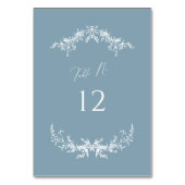 Dusty Blue Cottage Trouwtafel Nummer Kaart Teken (Voorkant)