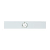 Dusty Blue Cotton Wreath Monogram Belly Band Uitnodigingen Wikkel (Vlak)