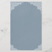 Dusty Blue Country Gecombineerd Wit Lace Weddensch (Achterkant)