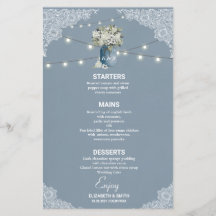 Dusty Blue Country Gecombineerd Wit Lace Weddensch