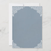 Dusty Blue Country Gecombineerd Wit Lace Weddensch Kaart (Achterkant)