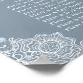 Dusty Blue Country Gecombineerd Wit Lace Weddensch Poster (Hoek)