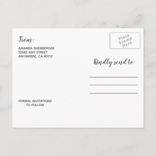 Dusty Blue Country Lace Mason Jar Save the Date Aankondigingskaart (Achterkant)