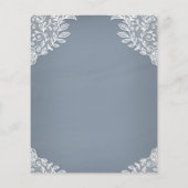 Dusty Blue Country White Lace Mason Jar Menu Kaart (Achterkant)