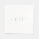 Dusty Blue Couple Initialen Swash Script Servet (Voorkant)