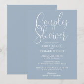 Dusty Blue Couples Bruids Trouwdouche Kaart (Voorkant / Achterkant)