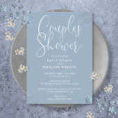 Dusty Blue Couples Bruids Trouwdouche Kaart