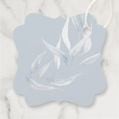 Dusty Blue Cream Anemone Peony Wedding Bedankjes Labels (Achterkant)