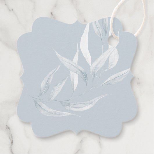 Dusty Blue Cream Anemone Peony Wedding Bedankjes Labels (Achterkant)