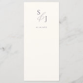 Dusty Blue Cream Bloemen Bruiloft Menu (Achterkant)