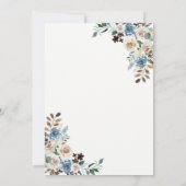 Dusty Blue Cream Floral Bridal Shower Kaart (Achterkant)