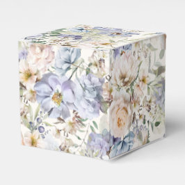 Dusty Blue Cream Floral Naadloos Patroon Bedankdoosjes