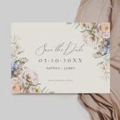 Dusty Blue Cream Floral Save The Date