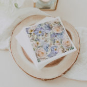 Dusty Blue Cream Floral Servet