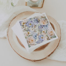 Dusty Blue Cream Floral