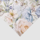 Dusty Blue Cream Floral Tissuepapier (Detail)