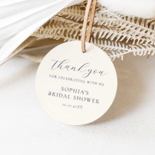 Dusty Blue Cream Floral Vrijgezellenfeest Bedankjes Labels