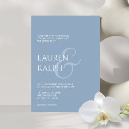 Dusty Blue & Cream Script bruiloft uitnodiging