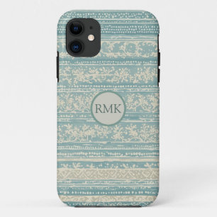  Dusty Blue & Cream Wallpaper Gepersonaliseerd Case-Mate iPhone Case