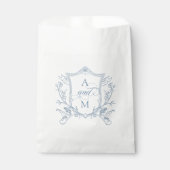 Dusty Blue Crest Bruiloft Dank u Bedankzakje (Voorkant)