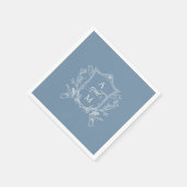 Dusty Blue  Crest Bruiloft Dank u Servet (Hoek)