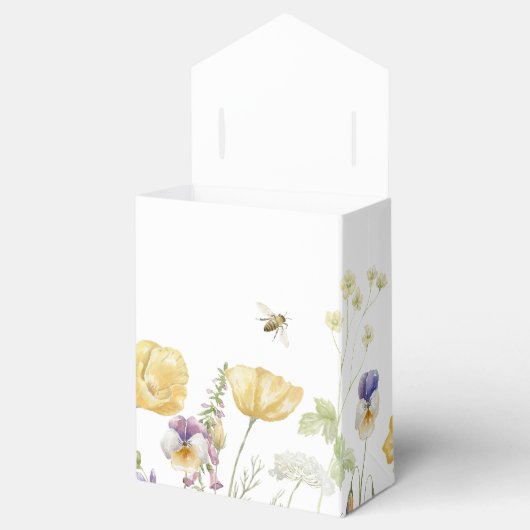 Dusty Blue Crest Floral Wedding Bedankdoosjes (Geopend)