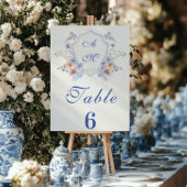 Dusty Blue Crest Floral Wedding Kaart