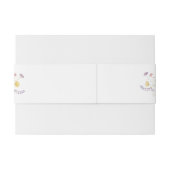 Dusty Blue Crest Floral Wedding Uitnodigingen Wikkel (Achterkant Voorbeeld)