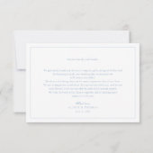 Dusty Blue Crest Monogram Bruiloft Dank u Kaart (Achterkant)