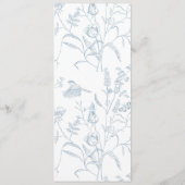 Dusty Blue Crest Monogram Bruiloft Menu (Achterkant)