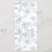 Dusty Blue Crest Monogram Weddenschap Menu (Achterkant)