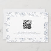 Dusty Blue Crest Monogram Weddenschap QR Code Save The Date (Achterkant)