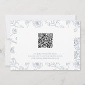 Dusty Blue Crest Monogram Weddenschap QR Code Save The Date (Achterkant)