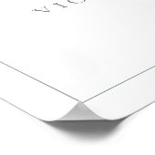 Dusty Blue Crest Monogram Weddenschap Welkom Poster (Hoek)