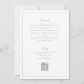 Dusty Blue Crest QR RSVP All-in-One Wedding Kaart (Achterkant)