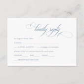 Dusty Blue  Crest RSVP Informatiekaartje (Voorkant)