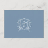 Dusty Blue  Crest RSVP Informatiekaartje (Achterkant)