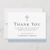 Dusty blue cross begrafenis sympathie bedankt kaar kaart (Voorkant)