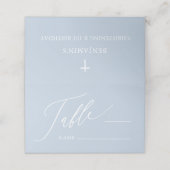 Dusty Blue Cross Boy Baptism Folded Place Card Plaatskaartje (Buitenkant ongevouwen)