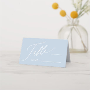 Dusty Blue Cross Boy Baptism Folded Place Card Plaatskaartje