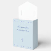 Dusty Blue Cross Christelijke doop Bedankdoosjes (Geopend)