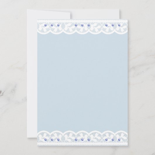 Dusty Blue Cross Christening Christian Baptism Kaart (Achterkant)