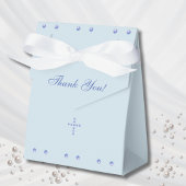Dusty Blue Cross Christian Baptism Bedankdoosjes
