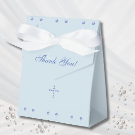 Dusty Blue Cross Christian Baptism Bedankdoosjes