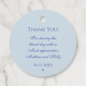 Dusty Blue Cross Christian Baptism Thank You  Bedankjes Labels (Achterkant)