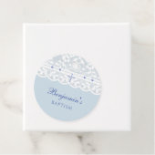 Dusty Blue Cross Christian Baptism Thank You  Bedankjes Labels (In situ)