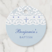 Dusty Blue Cross Christian Baptism Thank You  Bedankjes Labels (Voorkant)