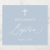 Dusty Blue Cross Dop Mousserende Wijnfles Lab Sparkling Wijnetiket (Enkel label)