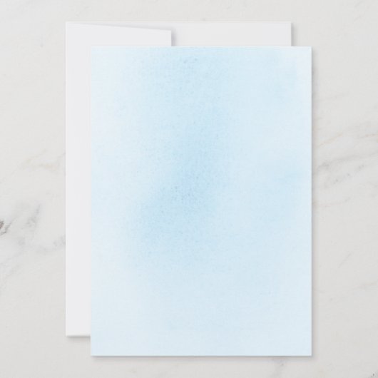 Dusty Blue Cross en Sage Greenery Elegant Baptisme Kaart (Achterkant)